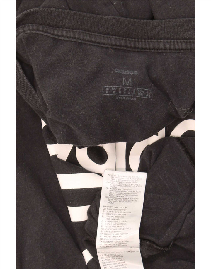 Adidas Mens Graphic T-Shirt Top Medium Black Cotton