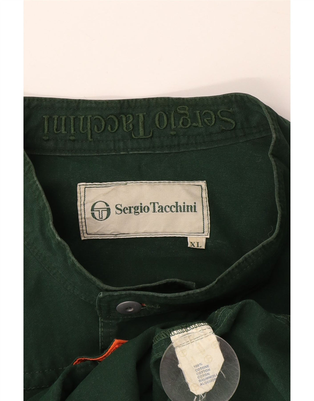 SERGIO TACCHINI Mens Utility Jacket UK 42 XL Green Cotton