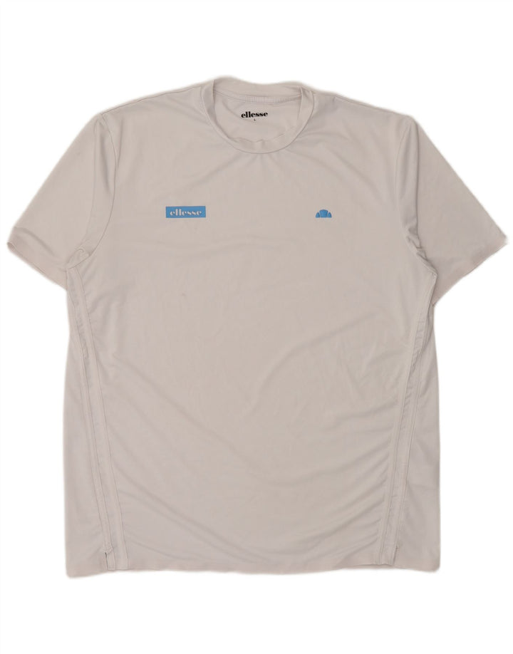 Ellesse Mens T-Shirt Top Large White Polyester