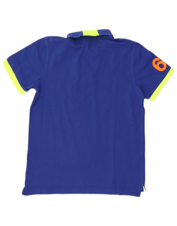Sun68 Boys Graphic Polo Shirt 13-14 Years Blue Colourblock Cotton
