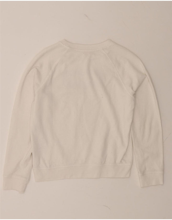 LEVI'S Womens Oversized Graphic Sweatshirt Jumper UK 10 Small White Cotton Vintage Levi's and Second-Hand Levi's from Messina Hembry 