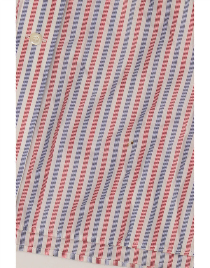 Boggi Mens Milano Shirt Large Red Striped Cotton