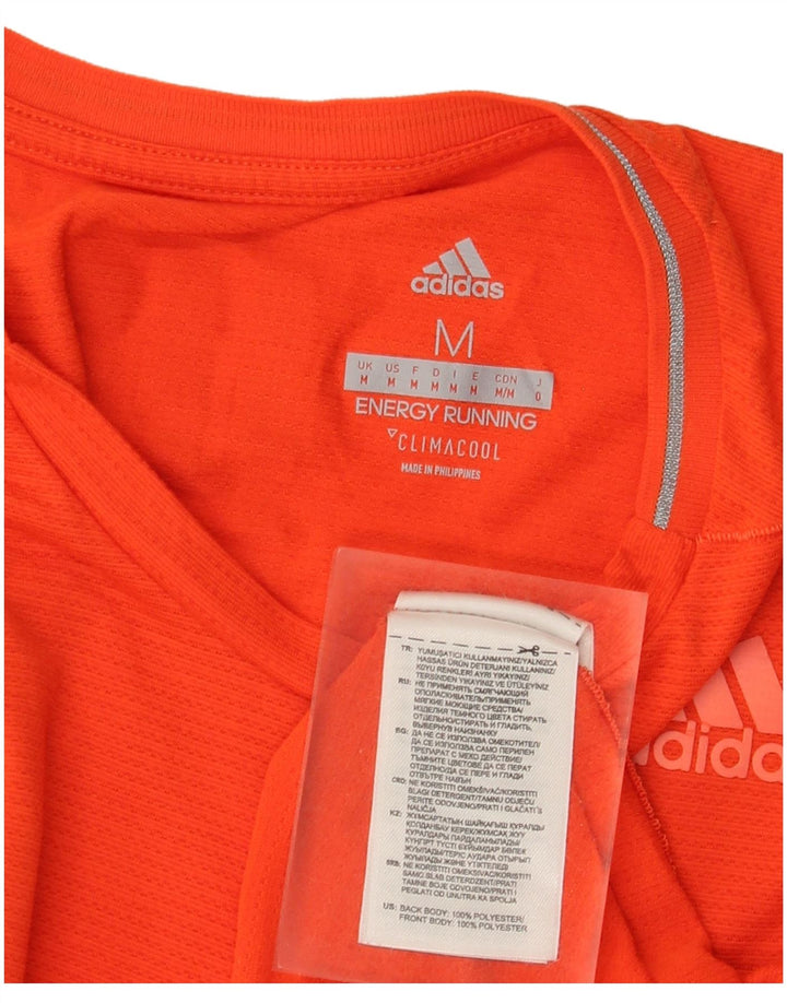 Adidas Mens Climacool T-Shirt Top Medium Orange Polyester