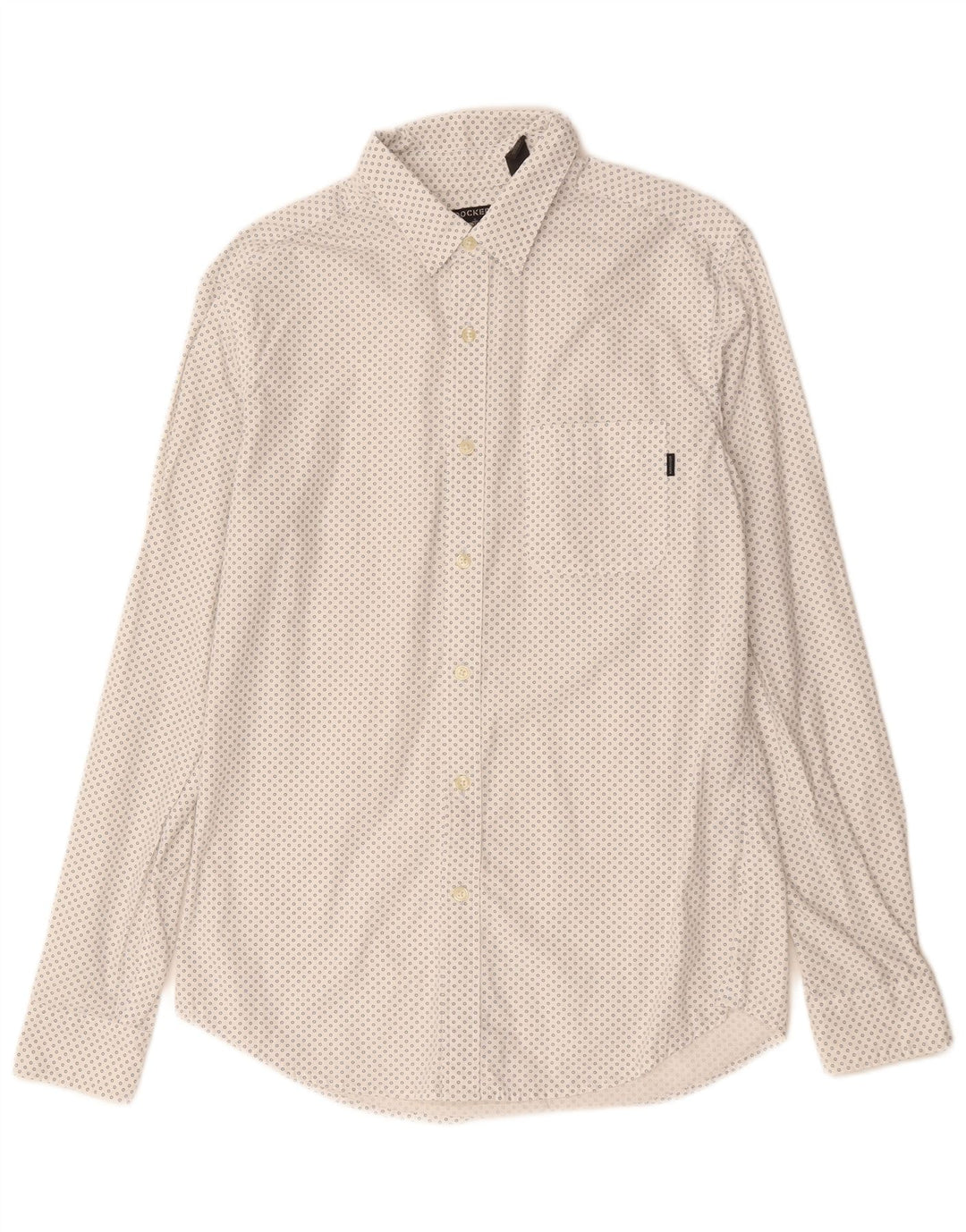 Dockers Mens Shirt Medium White Geometric Cotton