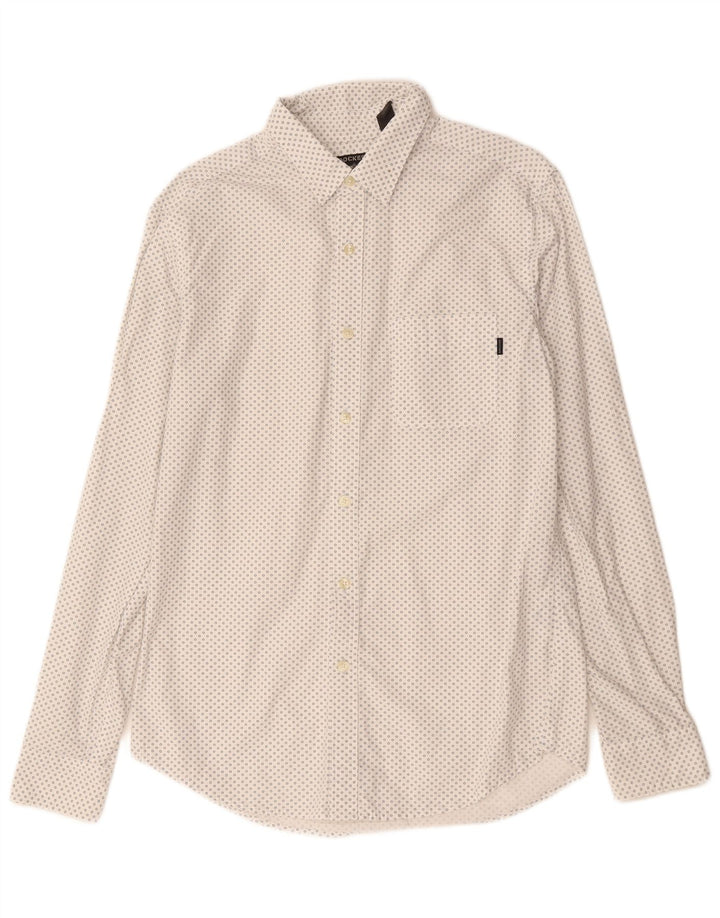 Dockers Mens Shirt Medium White Geometric Cotton