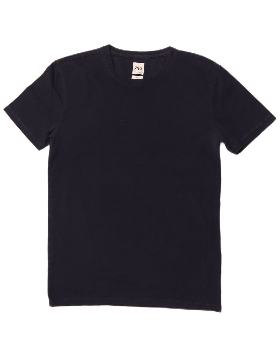 Zara Mens Slim Fit T-Shirt Top Large Navy Blue