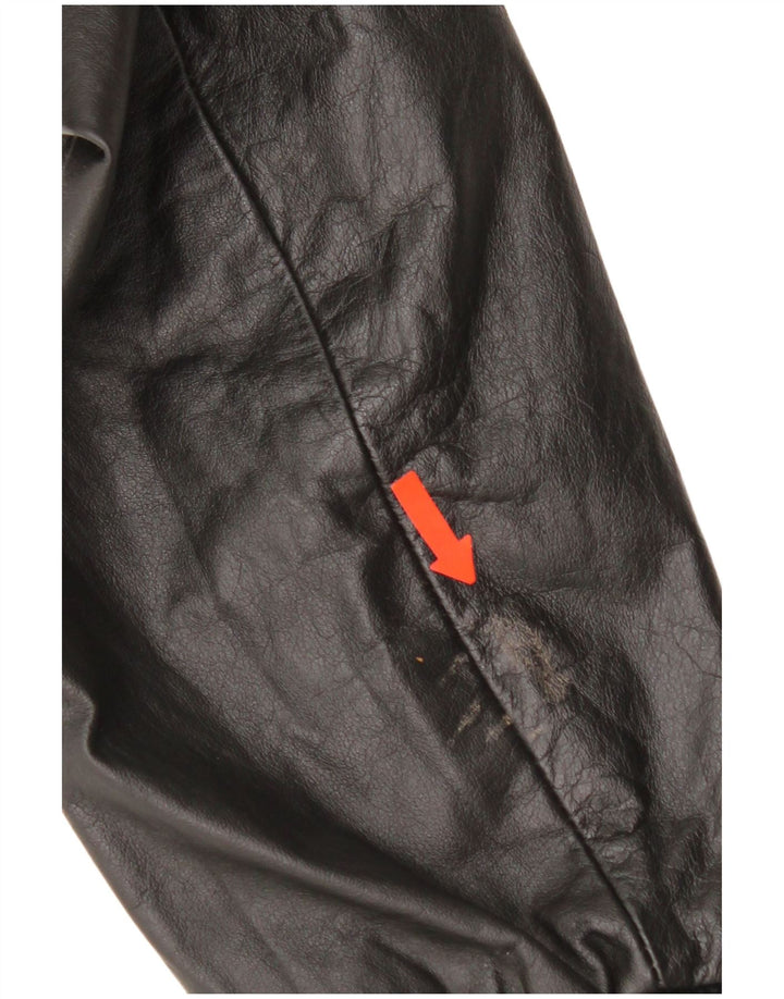 Piccini Mens Leather Jacket IT 58 2XL Black Leather