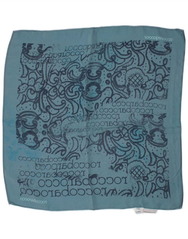 ROCCOBAROCCO Womens Graphic Square Scarf One Size Turquoise Designer