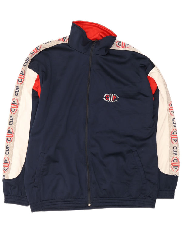 Campagnolo Mens Tracksuit Top Jacket UK 44 XL Navy Blue Colourblock Sports