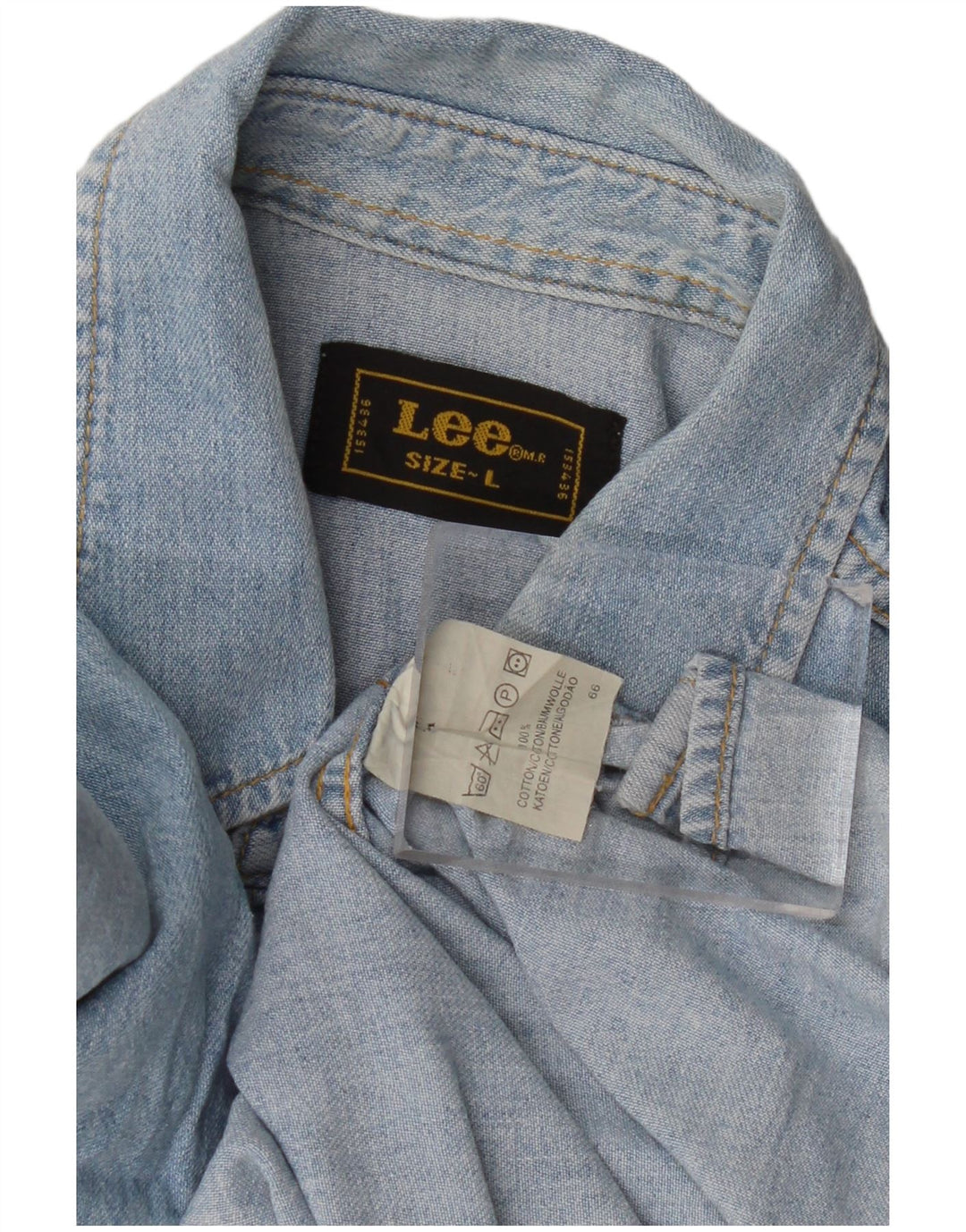Lee Mens Denim Shirt Large Blue Cotton