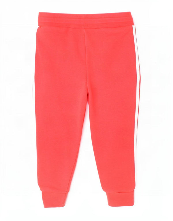 Adidas Girls Tracksuit Trousers Joggers 2-3 Years Red Cotton