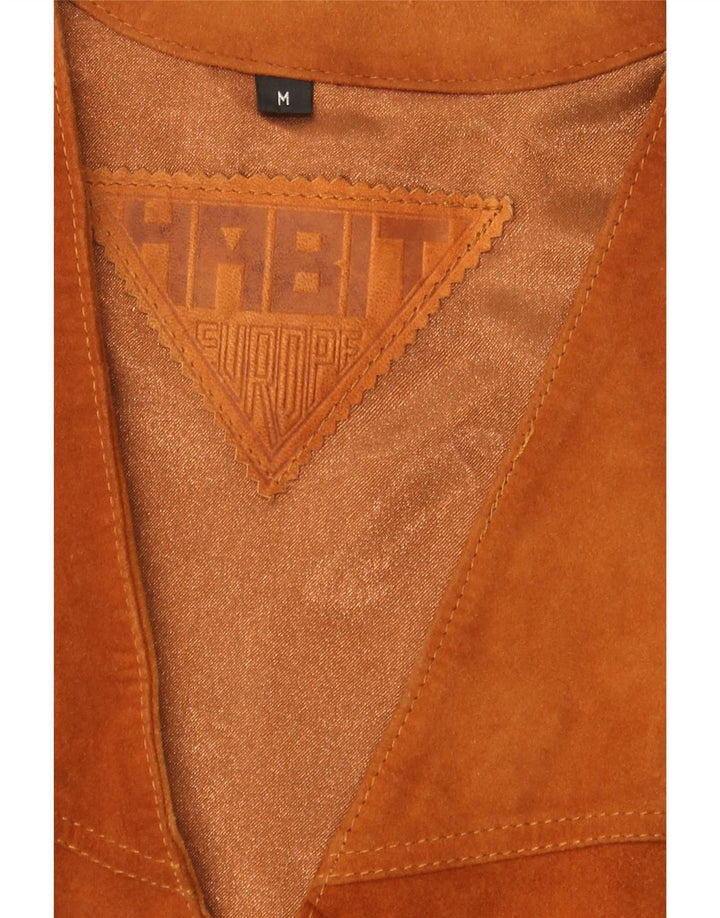 Vintage Mens Suede Waistcoat Medium Brown