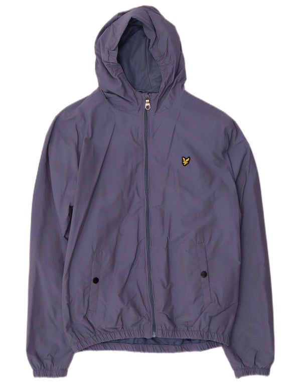 Lyle & Scott Boys Hooded Rain Jacket 14-15 Years Blue Cotton Sports