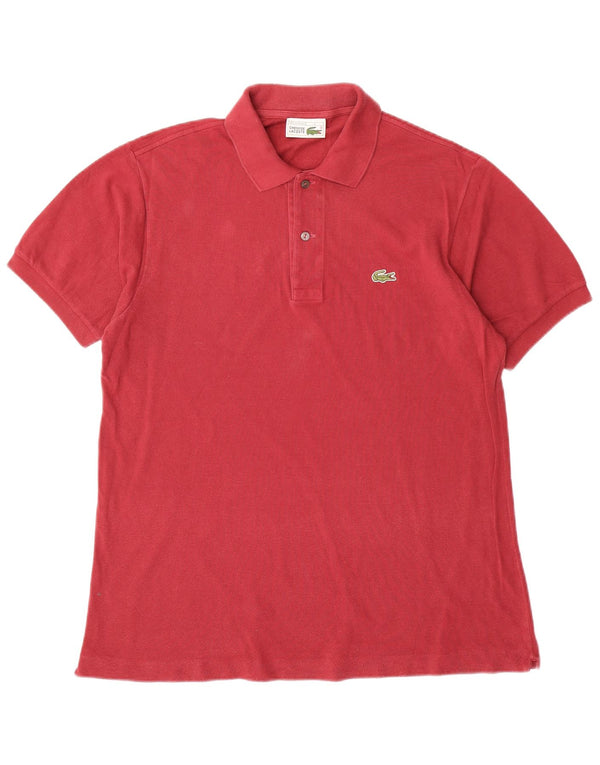 LACOSTE Mens Polo Shirt Size 4 Medium Red Cotton