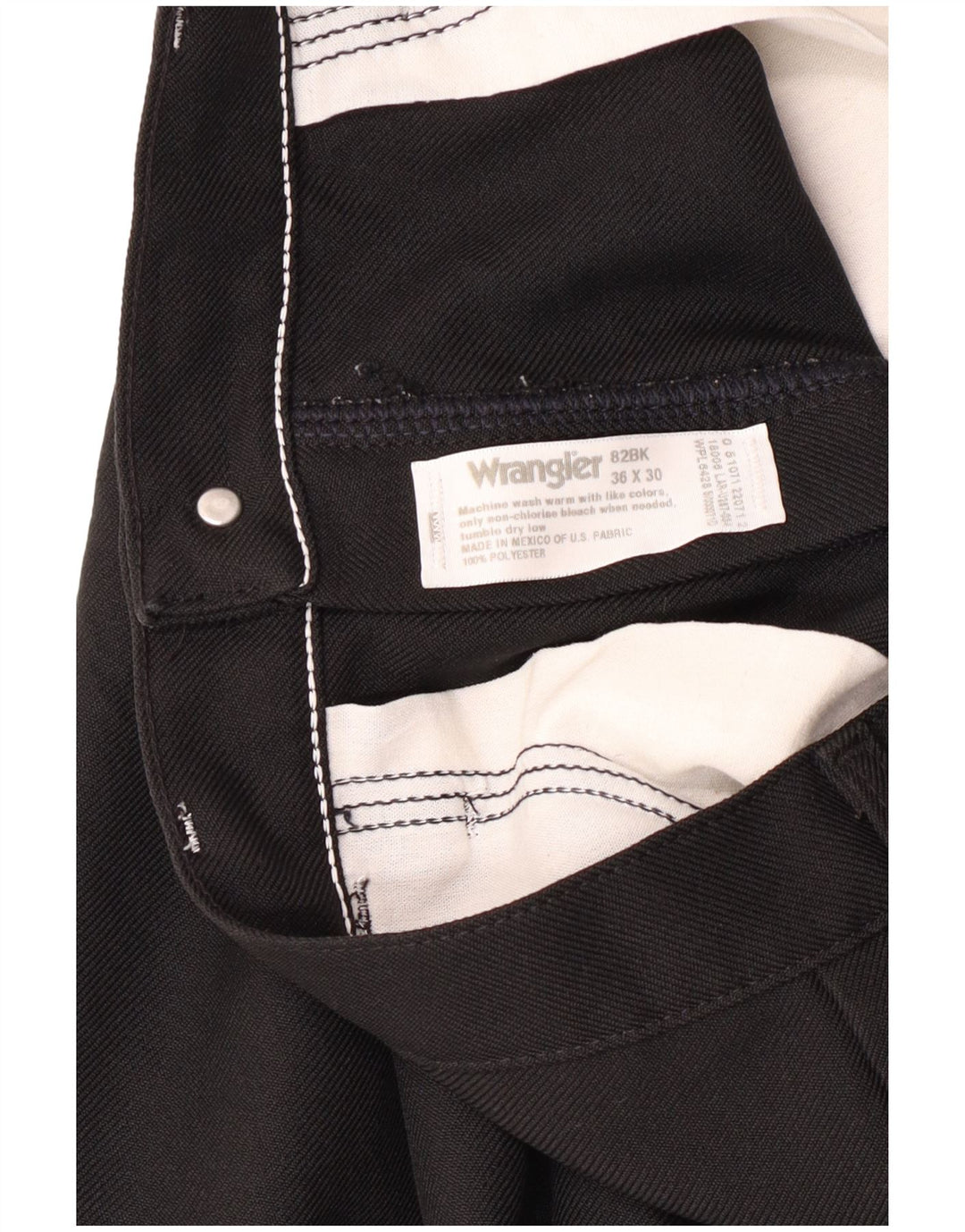Wrangler Mens Bootcut Casual Trousers W36 L30 Black Polyester Classic