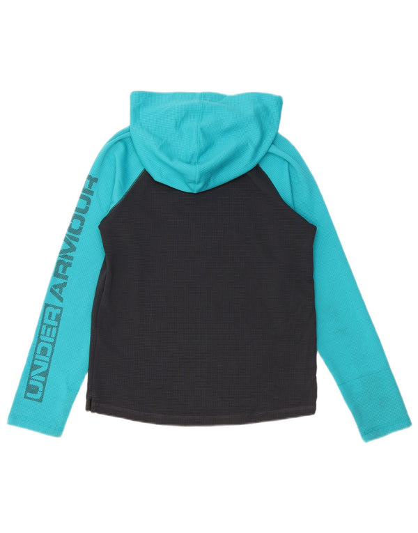 UNDER ARMOUR Boys Graphic Top Long Sleeve 9-10 Years Medium Black