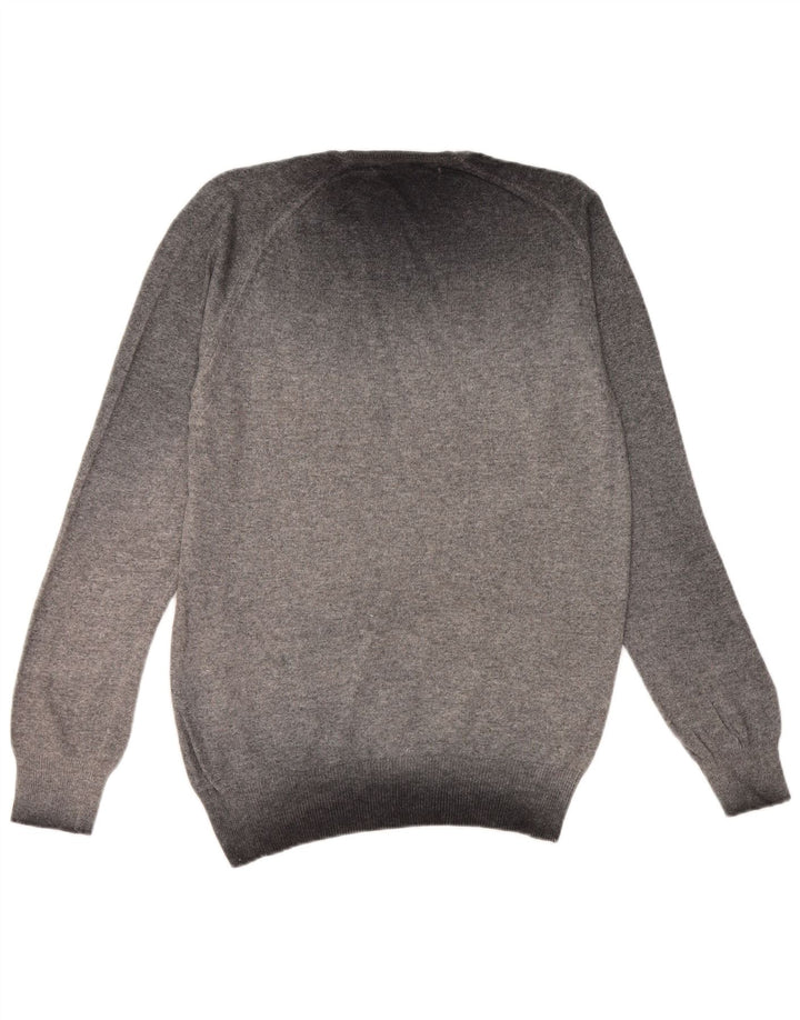ZARA Mens Crew Neck Jumper Sweater Medium Grey Flecked Viscose