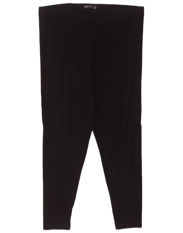 Marks & Spencer Womens Leggings UK 18 XL Black Cotton