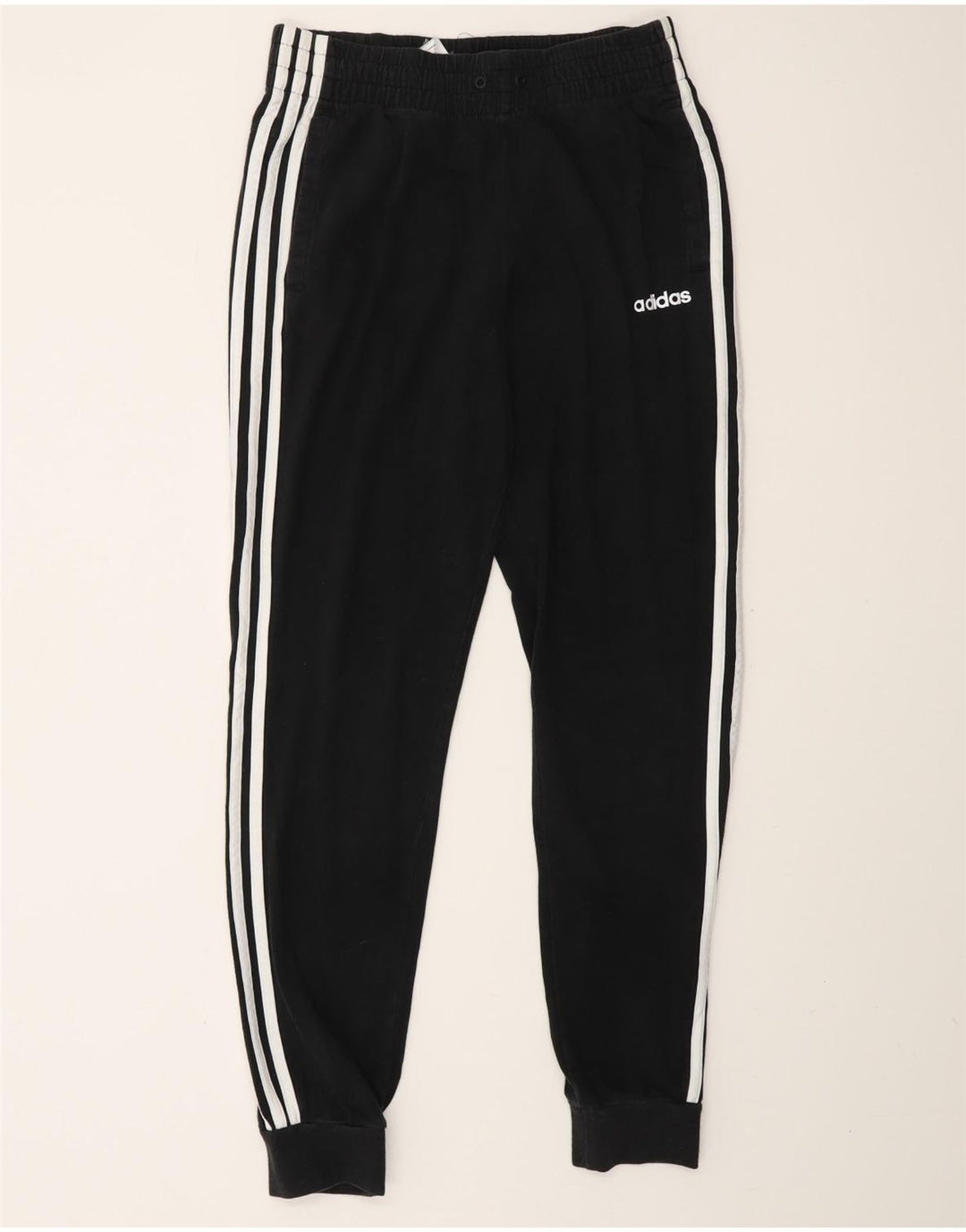ADIDAS Womens Tracksuit Trousers Joggers UK 8/10 Small  Black Cotton