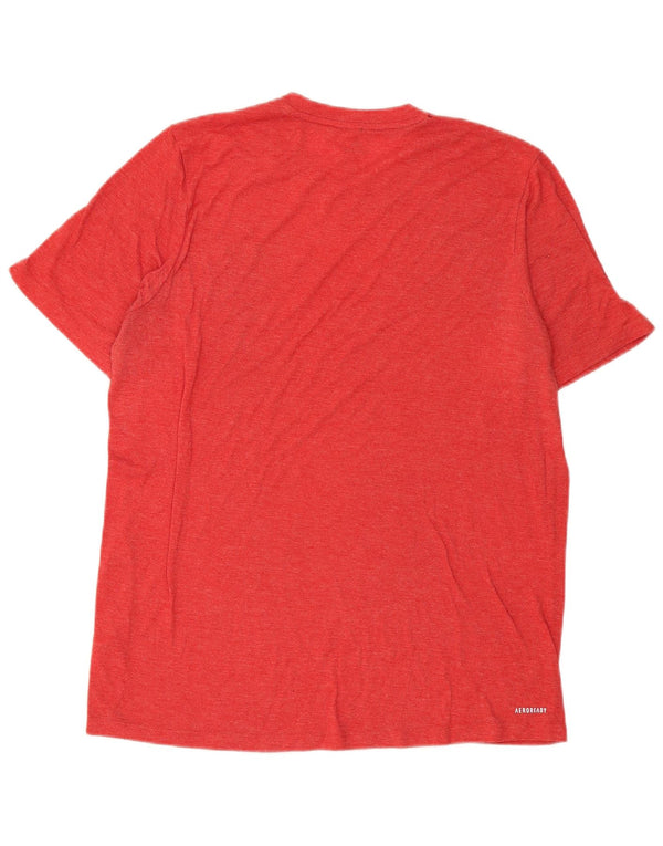 Adidas Mens Aeroready T-Shirt Top Medium Red Polyester