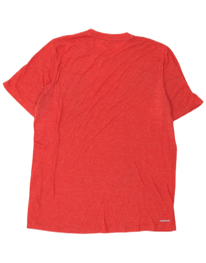 Adidas Mens Aeroready T-Shirt Top Medium Red Polyester