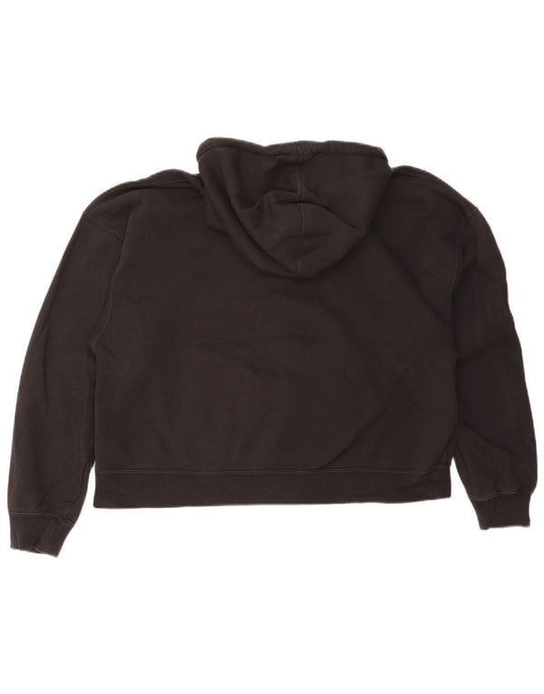 Jordan Womens Oversized Hoodie Jumper UK 10 Small Black Cotton