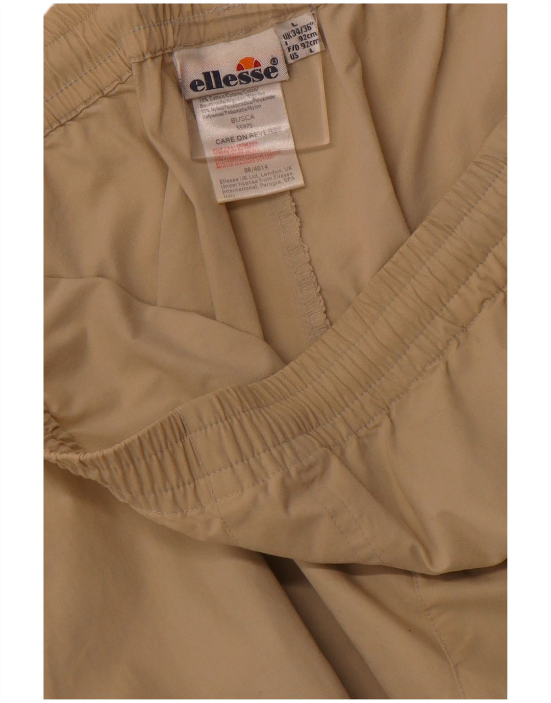 ELLESSE Mens Bermuda Sport Shorts Large  Beige Cotton