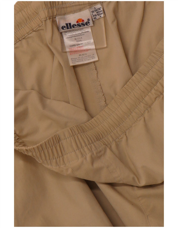 ELLESSE Mens Bermuda Sport Shorts Large  Beige Cotton