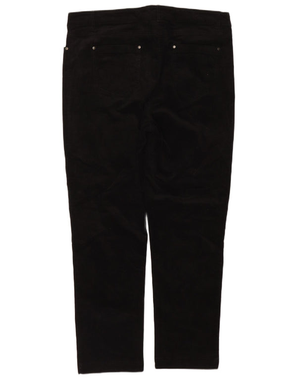 John Lewis Womens Slim Corduroy Trousers UK 18 2XL W38 L30 Black Cotton