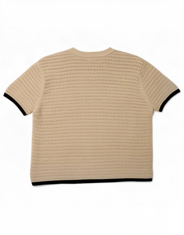Marks & Spencer Womens Short Sleeve Crew Neck Jumper Sweater UK 16 Large Be