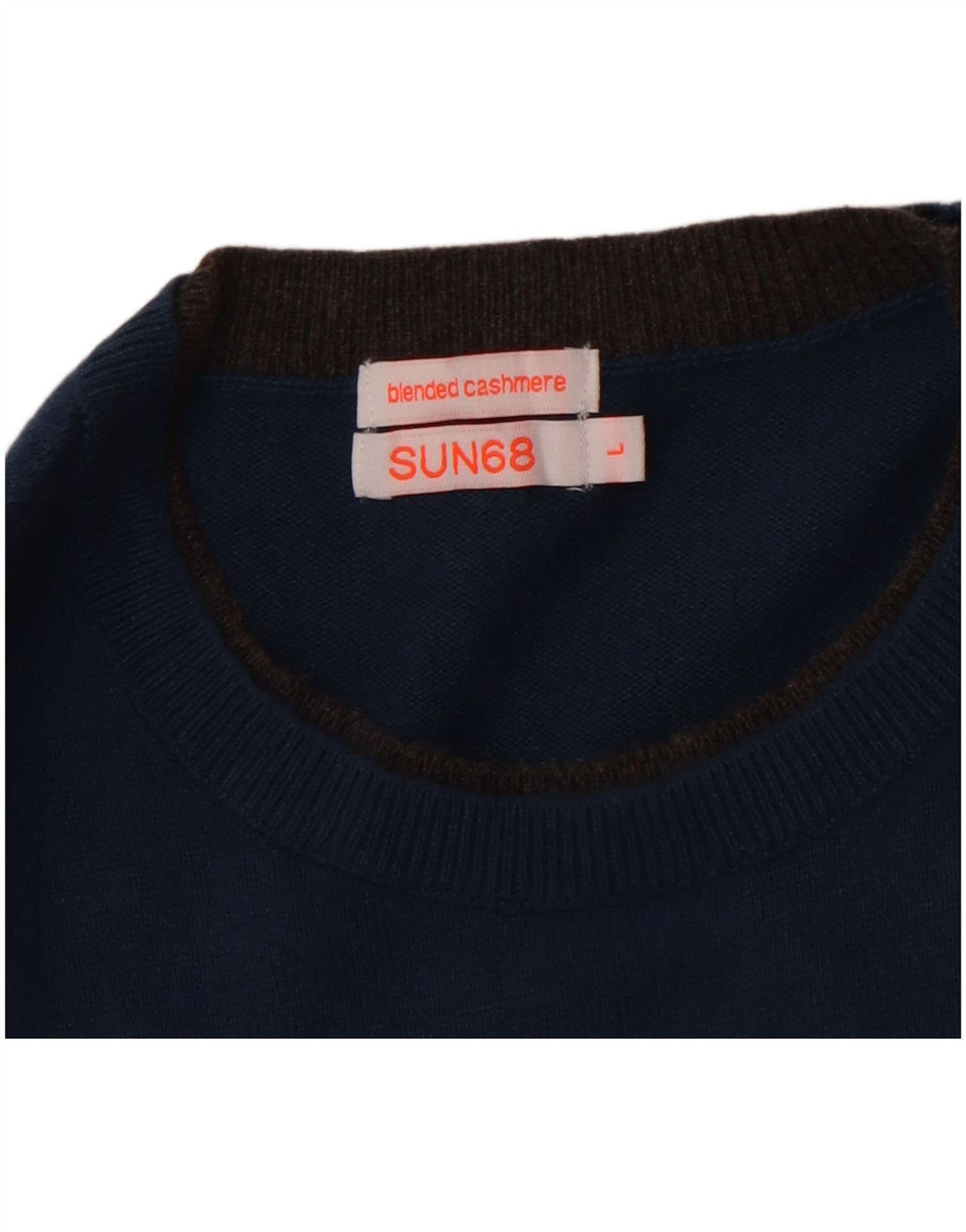 SUN68 Mens Crew Neck Jumper Sweater Large Blue Cotton