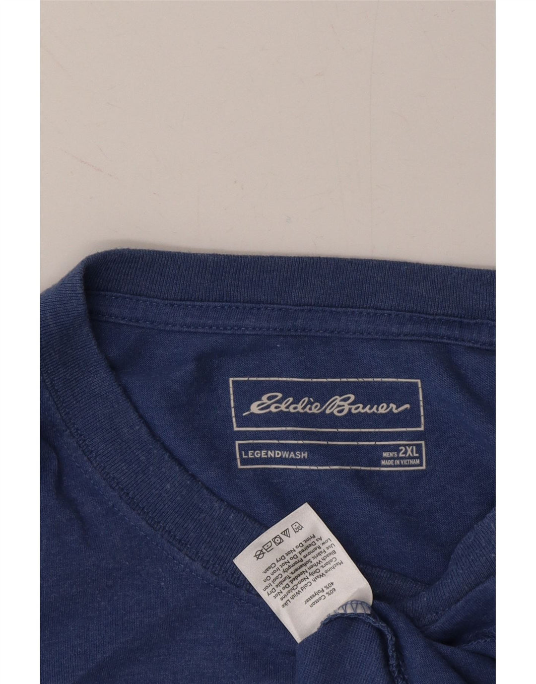 EDDIE BAUER Mens T-Shirt Top 2XL Blue Cotton Vintage Eddie Bauer and Second-Hand Eddie Bauer from Messina Hembry 