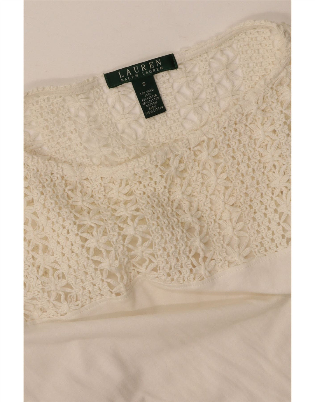 RALPH LAUREN Womens Blouse Top UK 10 Small White Cotton