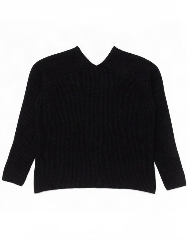 French Connection Womens V-Neck Jumper Sweater UK 14 Medium Black Flecked