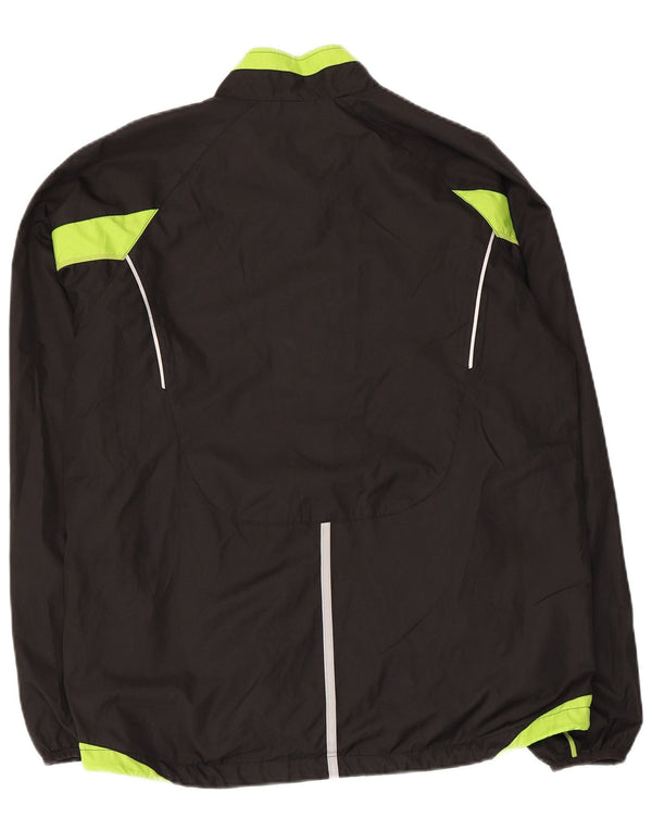 Asics Mens Tracksuit Top Jacket Large Black Colourblock Polyester