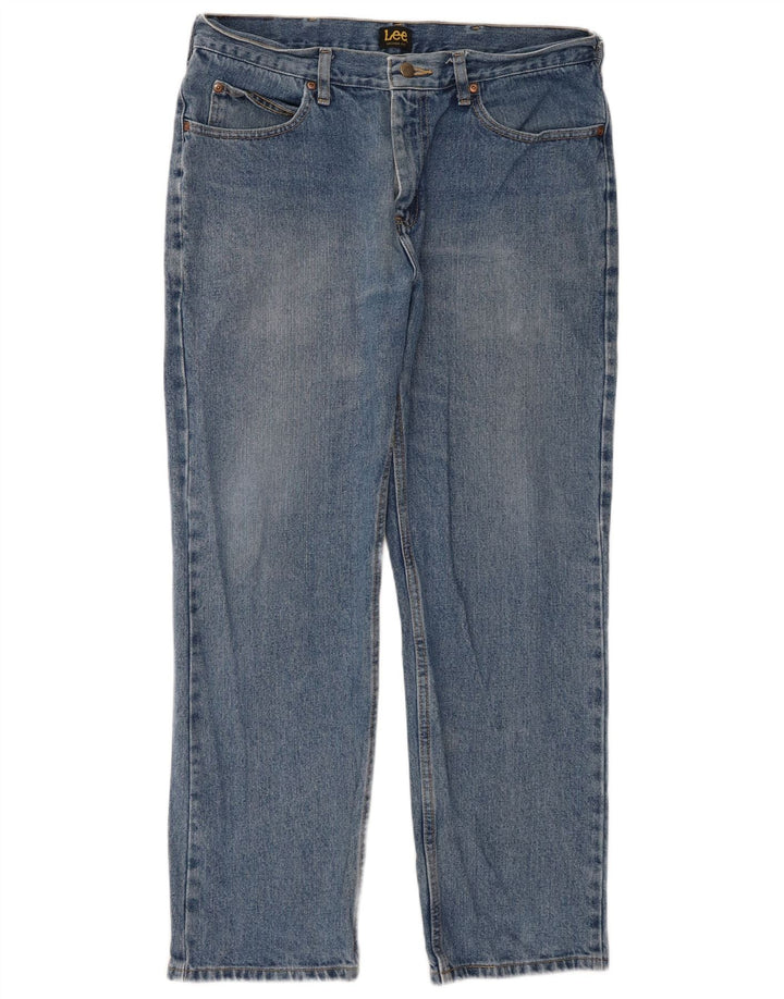Lee Mens Straight Jeans W34 L29 Blue Cotton