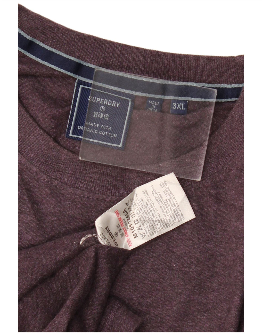 Superdry Mens T-Shirt Top 3XL Purple Cotton