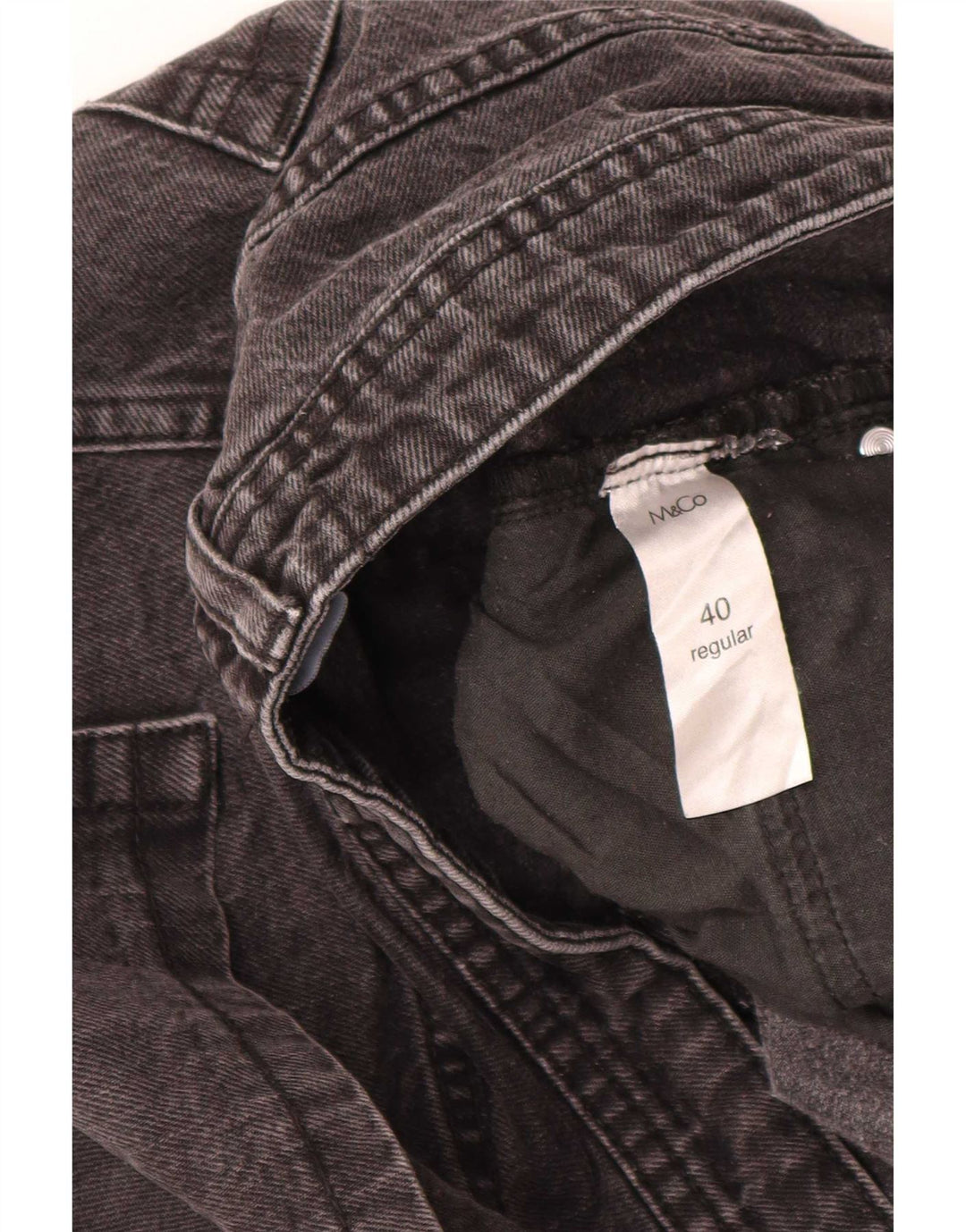 M&Co Mens Regular Straight Jeans W40 L29 Grey Cotton