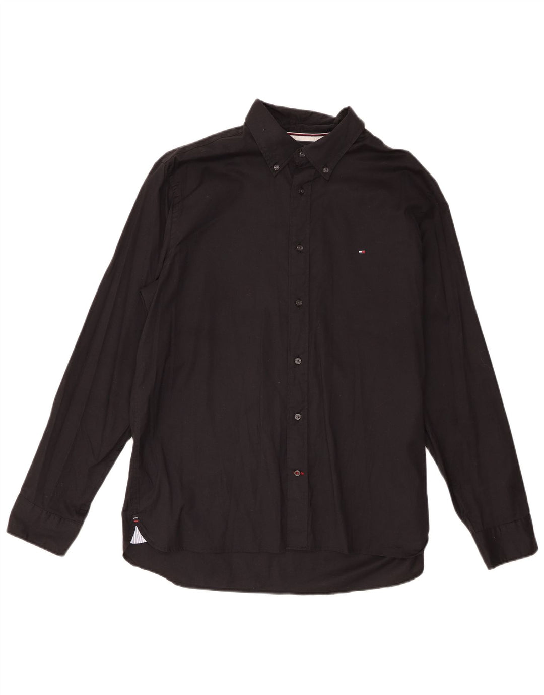 Tommy Hilfiger Mens Regular Fit Shirt XL Black Cotton