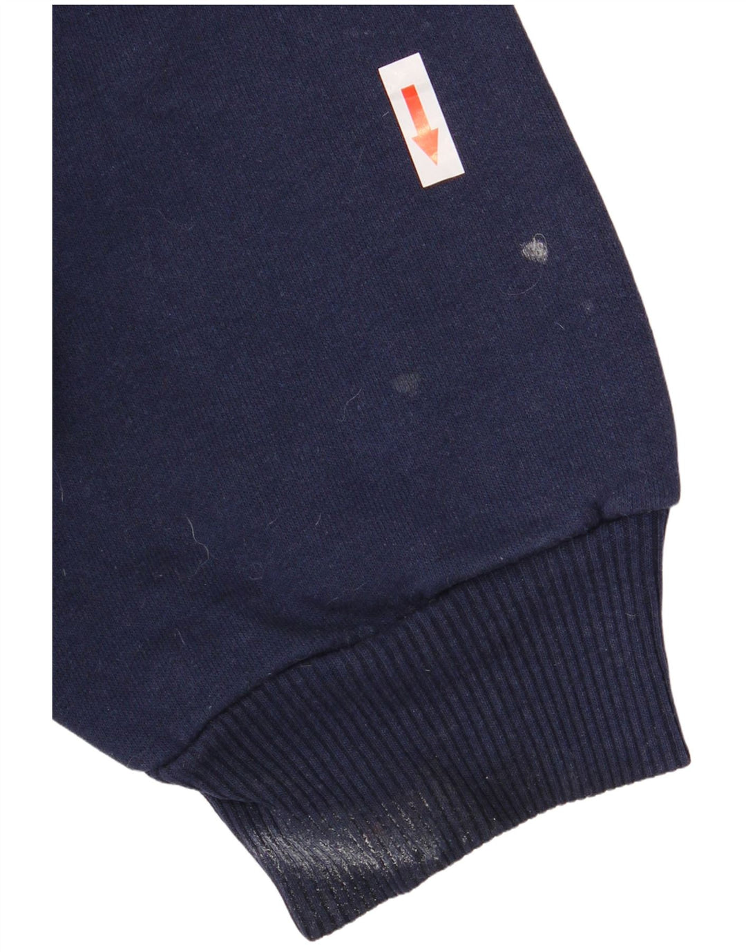 Vintage Mens Polo Neck Sweatshirt Jumper XL Navy Blue Colourblock Polyester