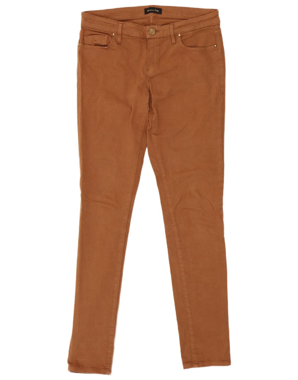Massimo Dutti Womens Skinny Casual Trousers EU 38 W30 L31 Brown Cotton