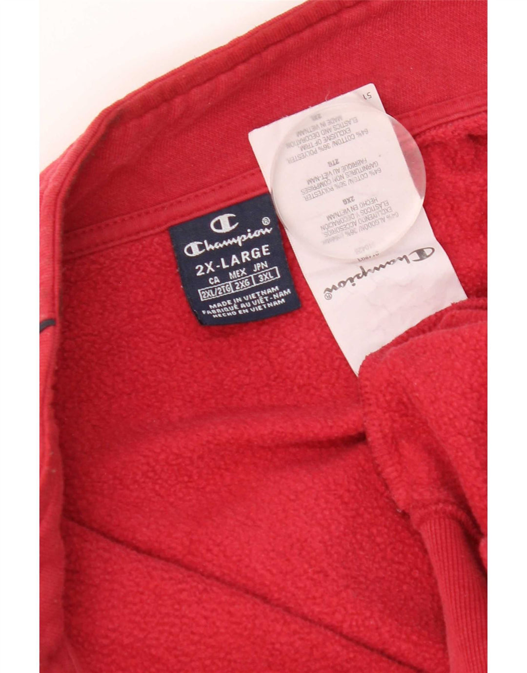 Champion Mens Tracksuit Top Jacket 2XL Red Cotton