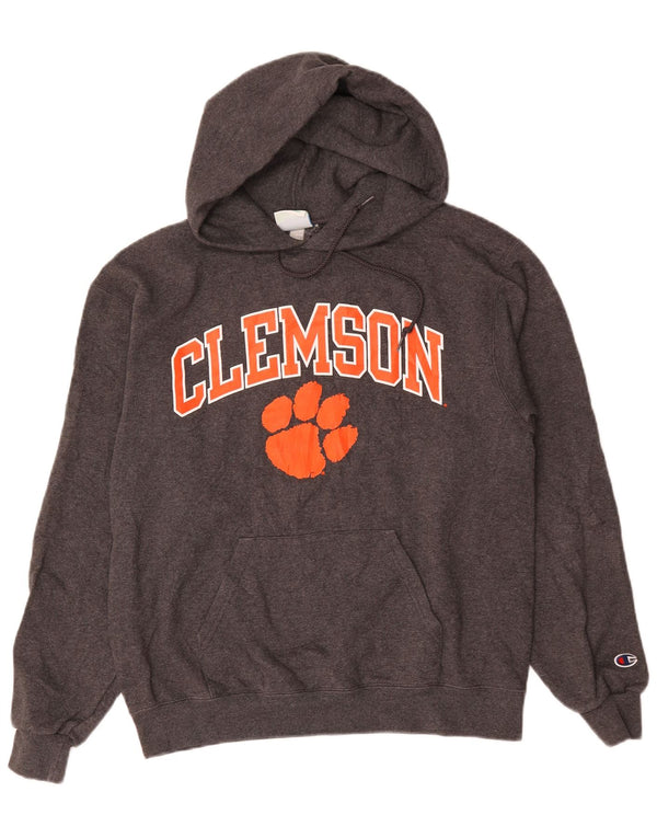 Champion Mens Clemson Graphic Hoodie Jumper Medium Grey Cotton