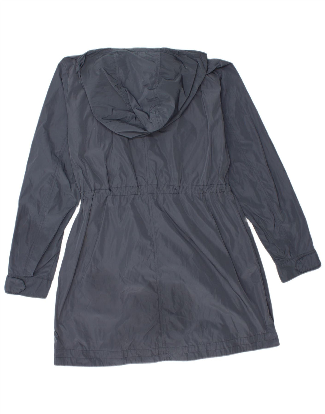 BENETTON Womens Hooded Raincoat UK 10 Small Navy Blue Polyester