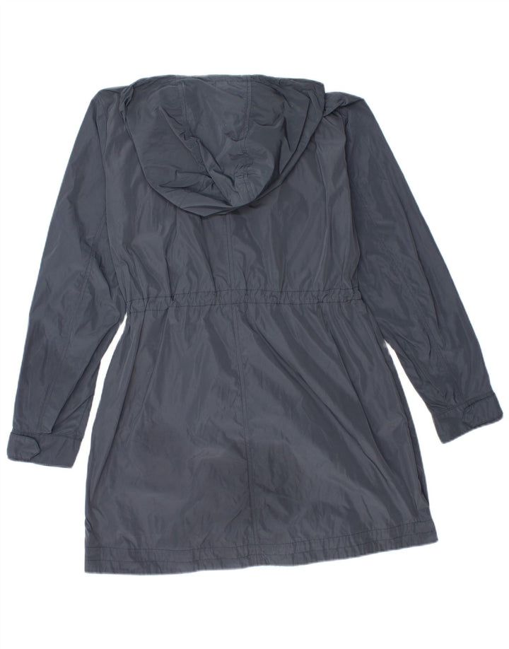 BENETTON Womens Hooded Raincoat UK 10 Small Navy Blue Polyester