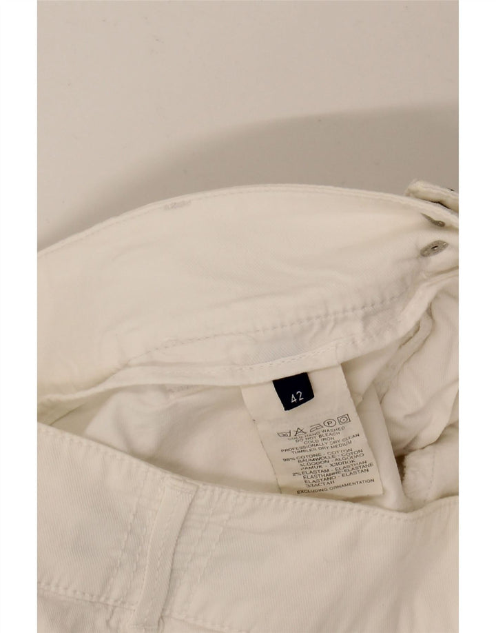 TRUSSARDI Womens Straight Skirt IT 42 Medium W30  White Cotton Vintage Trussardi and Second-Hand Trussardi from Messina Hembry 