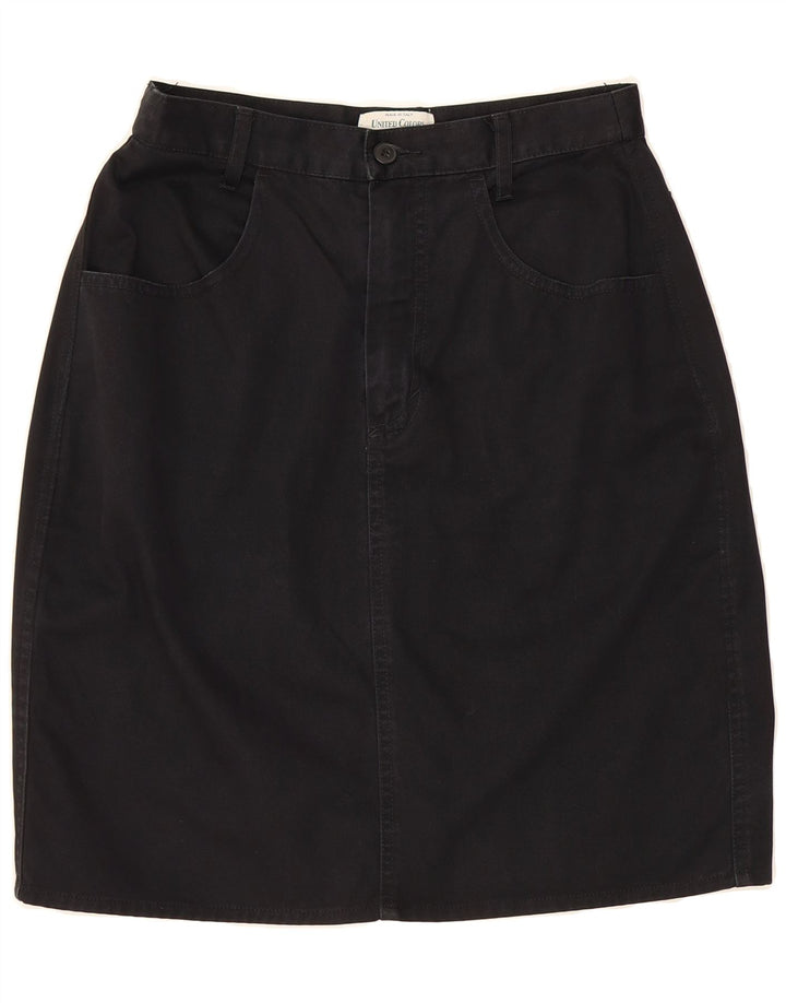 BENETTON Womens Denim Skirt IT 44 Medium W28  Black Cotton Vintage Benetton and Second-Hand Benetton from Messina Hembry 