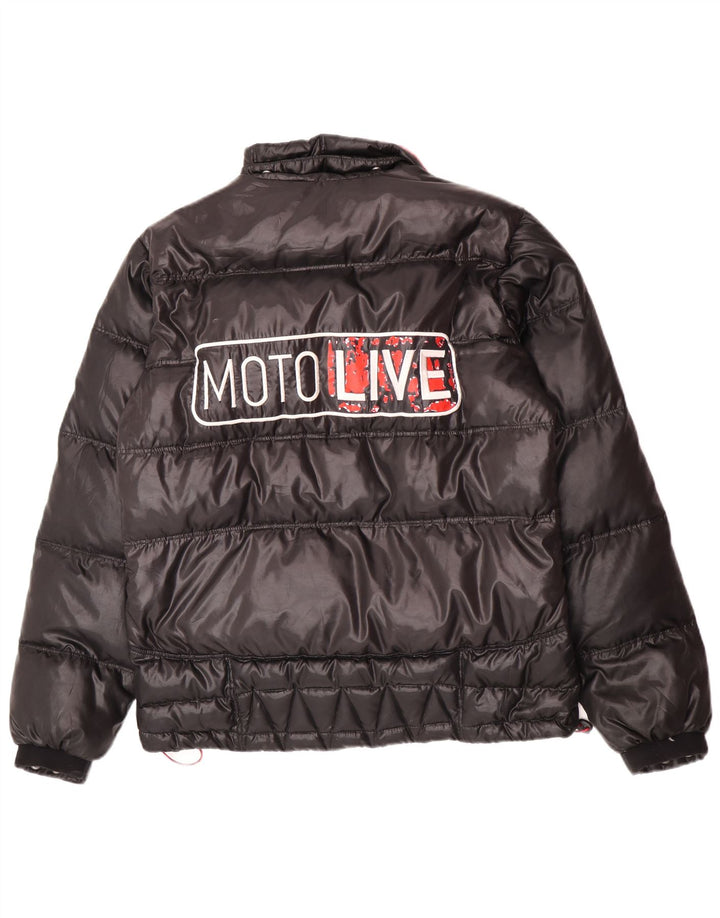 Bomboogie Mens Graphic Graphic Padded Jacket UK 42 XL Black Polyester