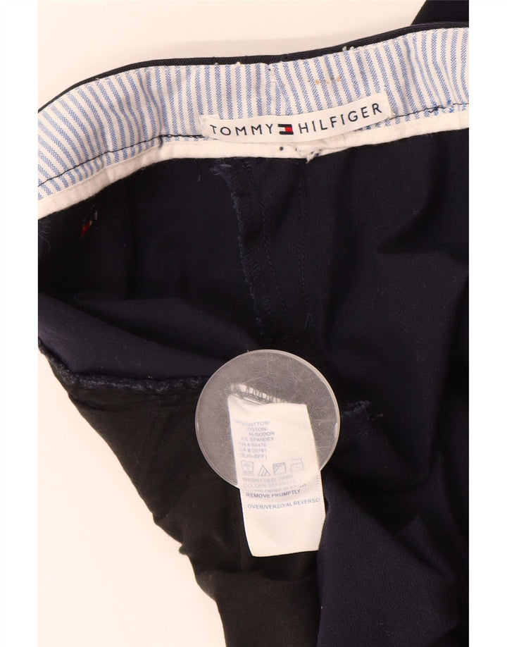TOMMY HILFIGER Womens Straight Chino Trousers W26 L27 Navy Blue Cotton