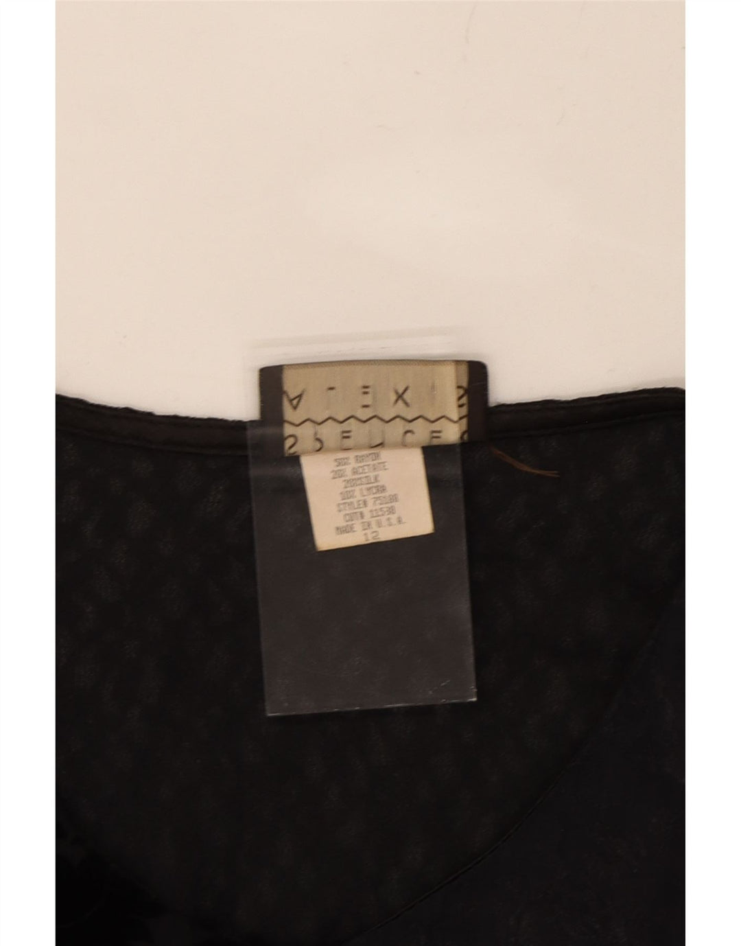 SPENCER ALEXIS Womens Shirt Blouse UK 12 Medium Black Patchwork Vintage Spencer Alexis and Second-Hand Spencer Alexis from Messina Hembry 